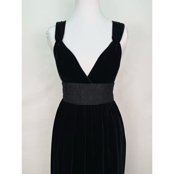 To The Max Black Velvet Lace Trim Cocktail Dress Size 4 Small - Picture 2 of 12